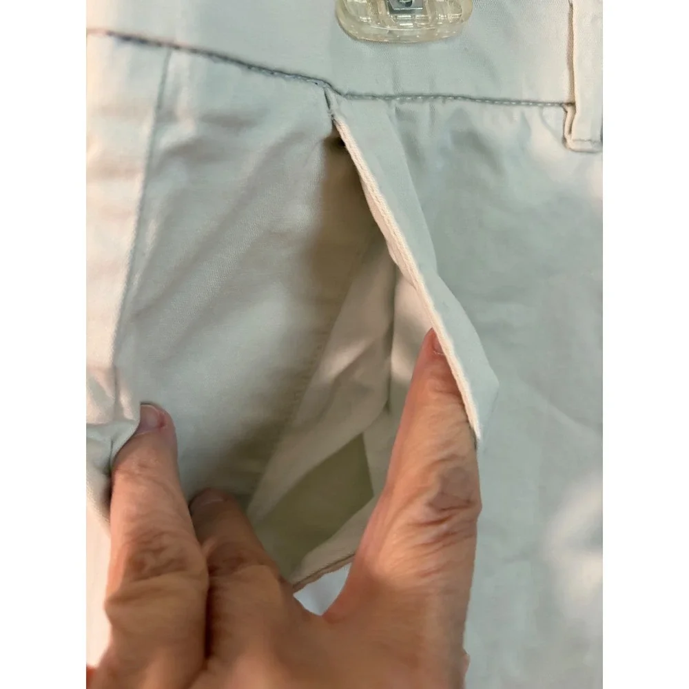 Apt. 9 Mens Chino Shorts Size 36 Stone Beige Stretch Cotton Flat Front Casual